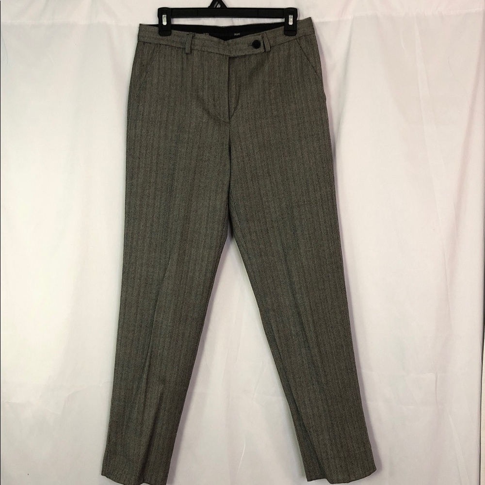 DKNY Black and White Women's Wool Herringbone Pants Trousers Size 8